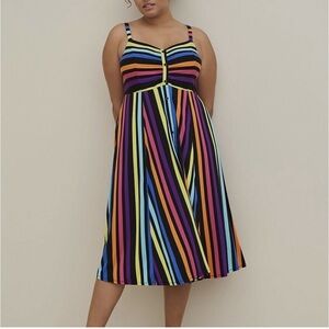 Multicolor Striped Midi Dress by Torrid